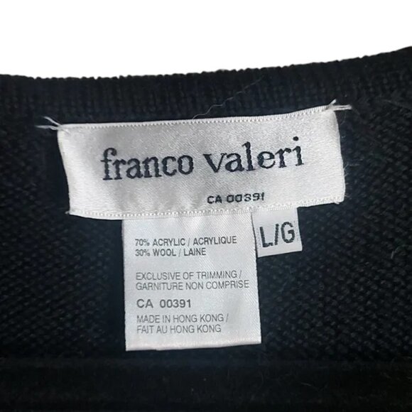 Vintage Franco Valeri Black & Gold Beaded Sweater Knit Vest Size Large - Picture 3 of 5